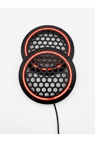 16cm Kırmızı Neon Ledli Hoparlör Kapağı
