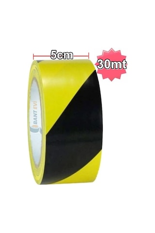 Yer Işaretleme Bandı Sarı Siyah 50Mm X 30Metre