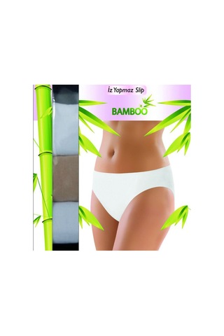 Q-En Bambu Bayan Slip Düşük Bel Karışık Renk 10 Adet B903