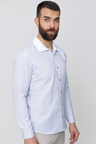 G 1491 Slim Fit Koyu Mavi Spor Gömlek Mavi
