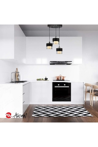 Avonni Av-60193-3t-bsy Siyah Boyalı Modern Avize E27 Metal Cam 40cm Çok Renkli