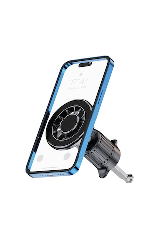 Araç İçi Telefon Tutucu Magnetik 360 Derece Oynar Başlıklı Havalandırma Çengel Takma Tasarım Yc-19 Siyah