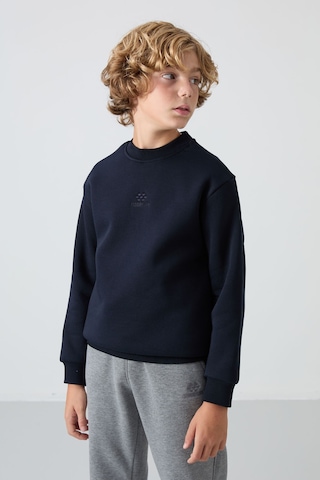 Tommylife Tommy Life Lacivert Pamuklu Kalın İçi Tüylü Yumuşak Dokulu Standart Fit Nakışlı Erkek Çocuk Sweatshirt - 11232 Lacivert