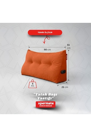 Yatak Başı Yastığı Sırt Ve Bel Destek Yastığı 90 Cm Yaslanma Ve Dinlenme Yastığı Turuncu