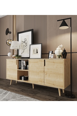 Latina Modern Konsol 3 Kapaklı 180 Cm Safir Meşe Safirmeşe