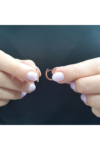 Lova Pırlantalı Oval Halka Küpe -  3010022