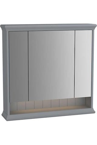 VitrA Valarte Aydınlatmalı Dolaplı Ayna 80 Cm Mat Gri 62232 Krom