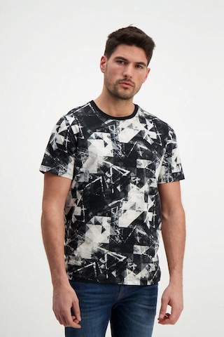 Rich Siyah Desenli Erkek Bisiklet Yaka T-shirt SIYAH