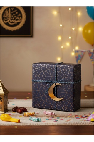 Roco Paper Lacivert Altın Renkli Dekoratif İp, Hediye Paketleme, Ramazan Süsleme Ve El İşi Malzemesi, 50m - 2mm