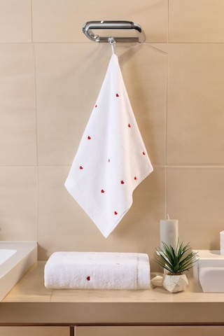Varol Love Serisi Nakışlı Micro Cotton Banyo Havlu Seti Kırmızı-standart Kırmızı