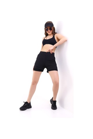 Winmoda34 Deniz Şortu Içten Taytlı 2li Paket Siyah Ve Turuncu Siyah-turuncu