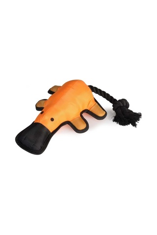 Camon İpli Ve Gıcırtılı Platipus Ördek Şeklinde Dayanıklı Naylon Köpek Oyuncağı 38 Cm