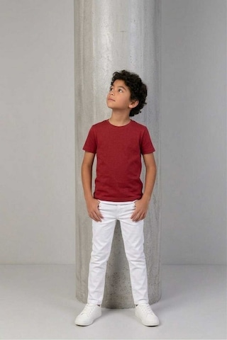 Çlm Store Likralı Erkek Çocuk Pantolon Beyaz Beyaz