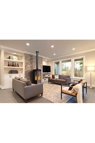 Baba's Stove / Yarı Otomatik Pelet Ve Odun Sobası / Flame 12 Kw / Üç Camlı Ve Fanlı