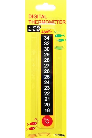 Liya Lcd Dijital Cama Yapışan Akvaryum Termometre Derecesi 13cm