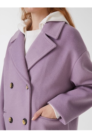 Oversize Kadın Kaban Lila