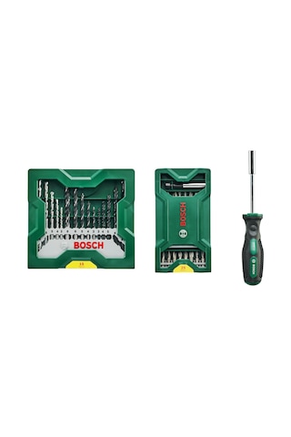 Bosch X-Line 15 Delme & 25 Parça Vidalama Ucu Seti + Tornavida – 2607017655