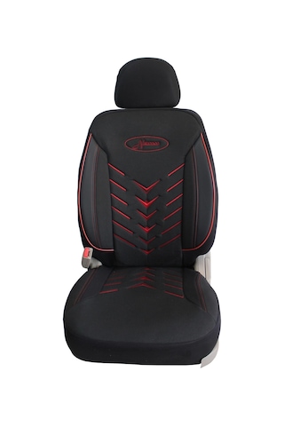 Bmw 218i Uyumlu Keten Kumaş Oto Koltuk Kılıfı - Siyah-kırmızı