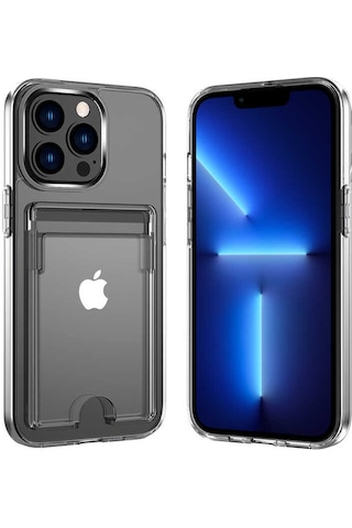 Apple Uyumlu iPhone 11 Pro Max Kılıf Zore Kartlıklı Şeffaf Ensa Kapak