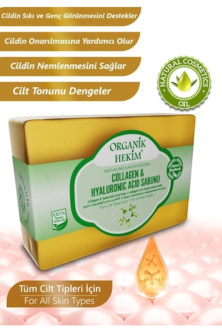 Doğal Peeling Etkili Yaşlanma Karşıtı Yoğun Nemlendirici Kolajen - Hyaluronic Sabunu 140 Gr