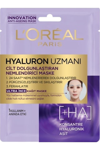 L'Oreal Paris Hyaluron Uzmanı Kağıt Yüz Maskesi