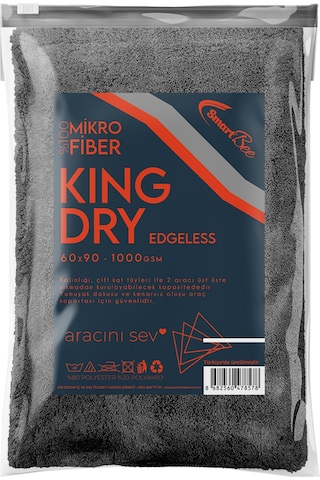 Smartbee Kingdry Edgeless Mikrofiber Oto Kurulama Havlusu 60×90