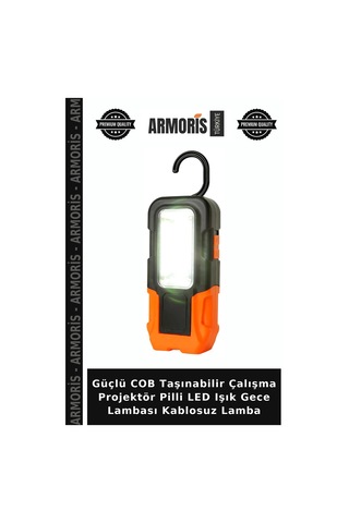 Güçlü Cob Taşınabilir Çalışma Projektör Pilli Led Işık Gece Lambası Kablosuz Lamba