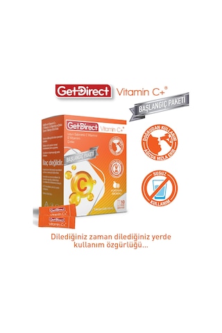 Vitamin C+ 1000 Mg C Vitamini, D Vitamini, Çinko 10 Saşe Uzun Salınımlı C Vitamini, Susuz Kullanım