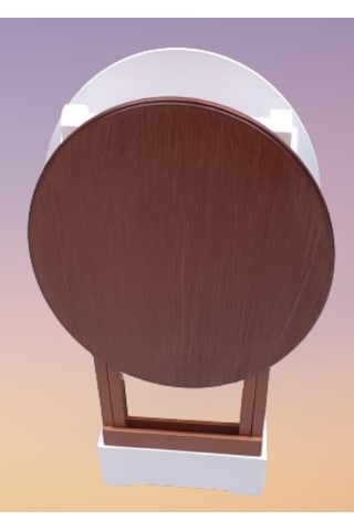 Çanta Zigon Sehpa Oval Model İkili Takım Ahşap Mdf Ceviz Ve Beyaz Renk Uyumu El Yapımı