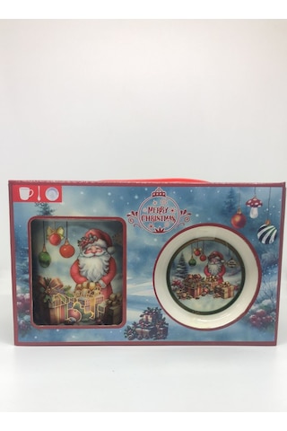 Lebron Noel Baba Temalı Kupa Bardak,kaşık,tabak Mavi Çok Renkli