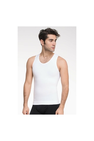 Form Angel Premium Erkek Atlet Korse Bel Göğüs Göbek Jinekomasti Toparlayıcı Sıkılaştırıcı Dik Duruşa Yardımcı Beyaz Korse Beyaz