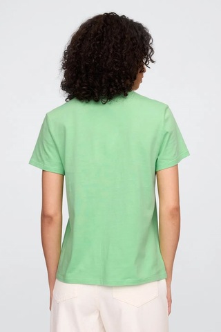 Gap V-ss Fav Crew Solid Kadın Tişört Yeşil