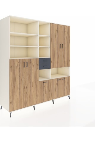 Kronos Dolap 17 Raflı 2 Çekmeceli 7 Kapaklı 220x59x243 Aytaşı-çam/antrasit Atlas Çam/antrasıt
