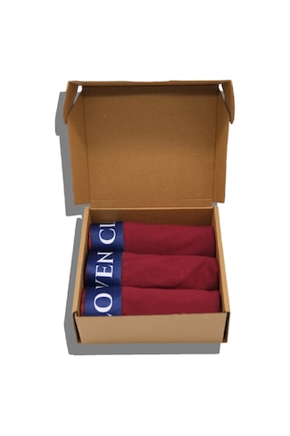 Cielo Venti Night Collection 3'lü Organik Pamuk Erkek Boxer Kraft Kutu Bordo