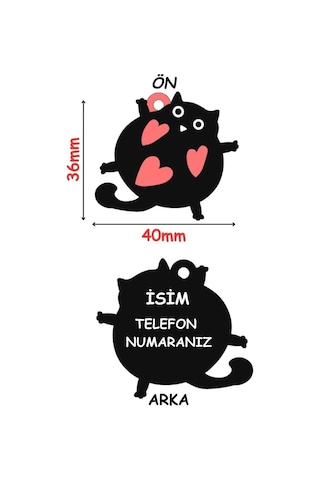 Majo İsimlik Şişman Kedi 36mmx40mm