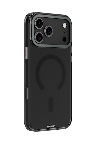 Apple Uyumlu iPhone 17 Pro Max Kılıf M-safe Özellikli Şeffaf Youngkit Crystal Shield Serisi Kapak Siyah Siyah