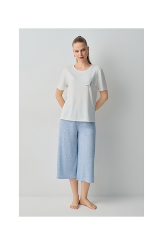 Suwen Mina Kapri Pijama Takımı Wsh10510039348 Mavi