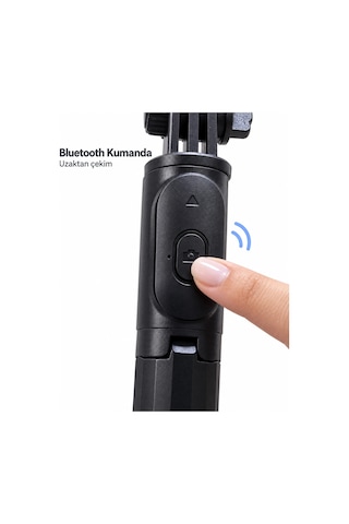 Bluetooth Kumandalı Katlanabilir Selfie Çubuğu Ve Telefon Tutucu 1 Adet