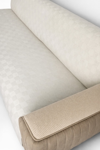 Miracolo Home Pamuklu Koltuk Örtüsü Şalı Kaymaz Dokulu Çok Amaçlı Kanepe Çekyat Örtüsü 170x200 Cm 2'li Paket Ekru