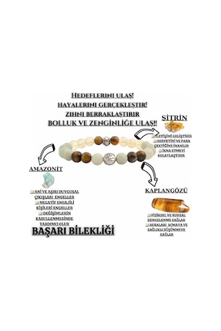 Endoles Doğaltaş Başari Hedeflerine Ulaşma Tılsım Bilekliği A 19 Çok Renkli