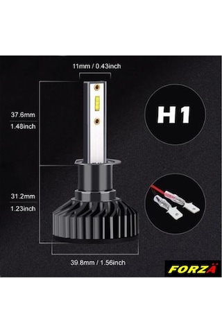 Forza Csp Mini Serisi H1 Uyumlu Led Xenon Far Ampülü Seti 6000k Beyaz Kısa / Uzun Far İçin Lhp01