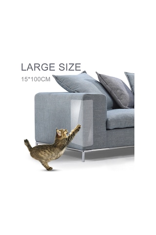 Vkemall Kedi Tırmalama Engeli - Şeffaf Pvc Koltuk Takozu, 15x100 Cm, Ev Mobilyalarını Koruma, Kolay Kurulum