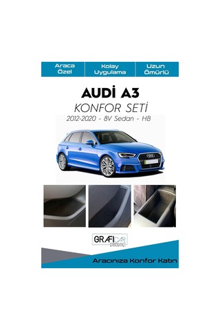 Graficar Design Audi A3/8v Uyumlu Konfor Seti Araç İçi Cepler Kumaş Kaplama Ses Izolasyon Amaçlı Ürün 2012-2020 Sedan/hb