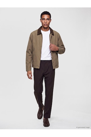 Lcw Vision Bej Regular Fit Kadife Yaka Erkek Mont
