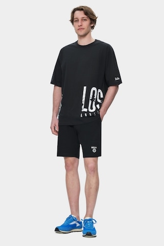 Ignıso Siyah Bisiklet Yaka Baskılı Oversize Erkek Tshirt SIYAH