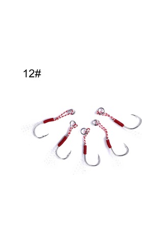 5pcs / Pack Hengjia 12 Bağlı Tel Demir Hook Derin Deniz Balıkçılık Kancası