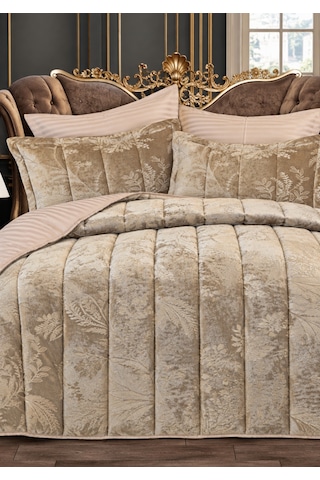 Home Kadife Confort Çift Kişilik Uyku Seti 6 Parça 230x240 Kahverengi