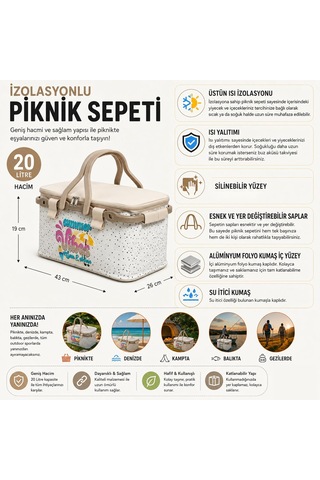 Lexroo 20 Lt Piknik Sepeti 1120 Picnic Bag Diğer