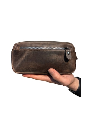 Mft Leather Design Hakiki Deri Erkek Çanta El Portföyü Raven 2501 Kahverengi
