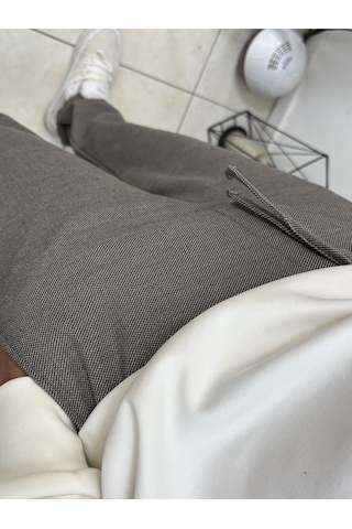 Tuba Toptaş Pike Jogger Pantolon Kahverengi